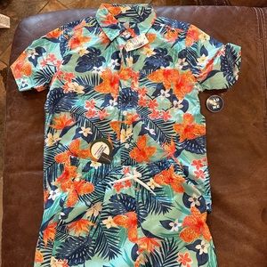 Children’s Place Dad and Me Mellow Aqua shirt and Swimsuit Boys Medium 7/8 NWT